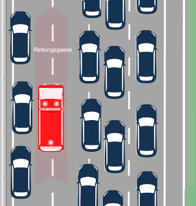 Rettungsgasse bei 4 Spuren bilden